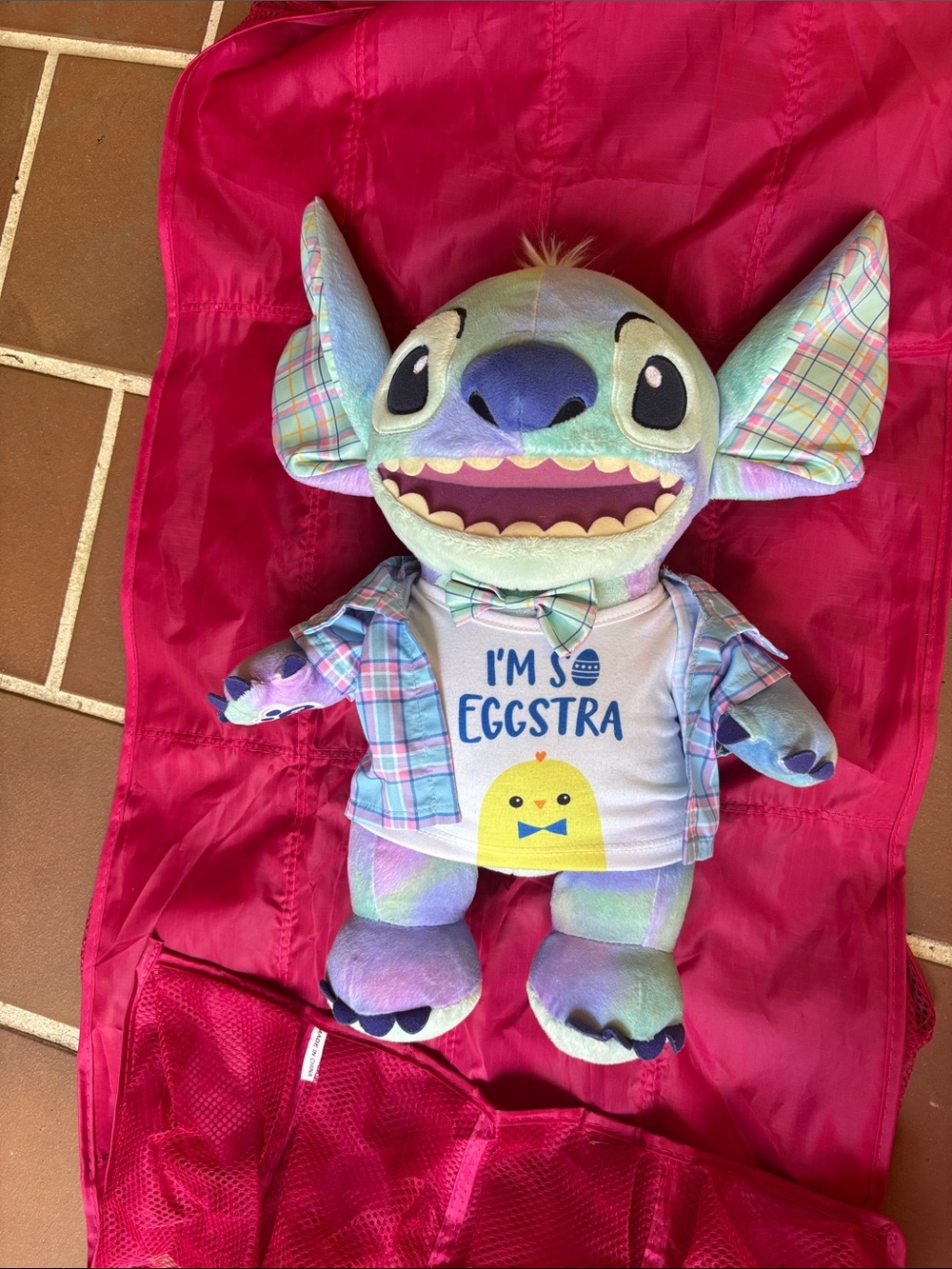 Lilo & Stitch tie dye Build a Bear plush w/ bow tie- good used shape